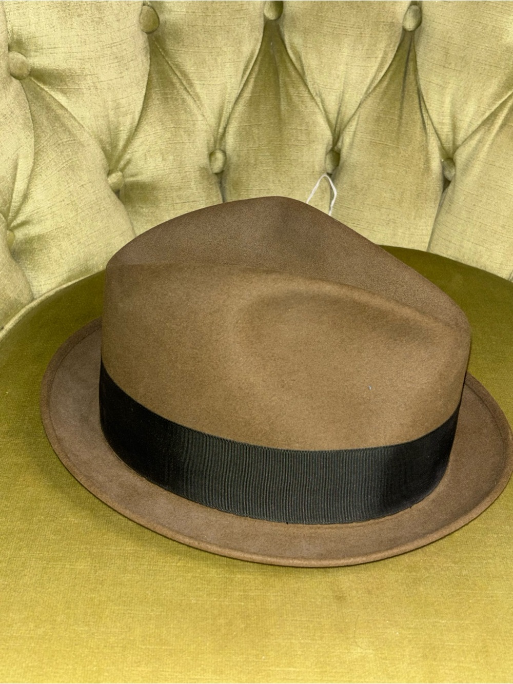 Dobbs Fifth Avenue Vintage Mens Mink Brown Hat 100% Wool 7 1/4 - Picture 3 of 9